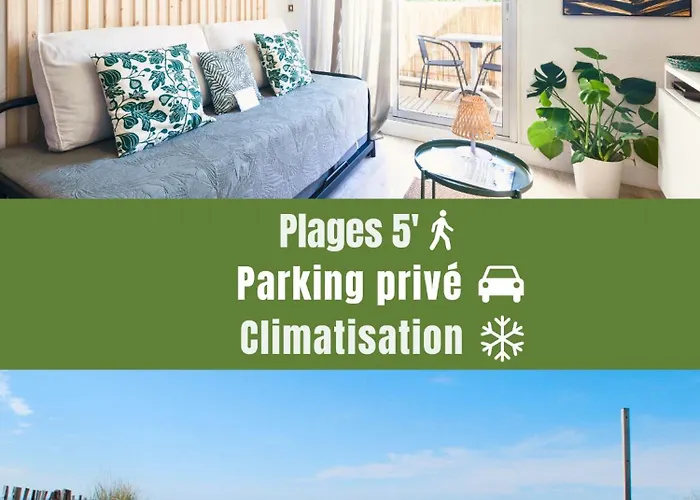 New - Cosy - Plages à 5min - Parking Privé - Wifi - Commerces Au Pied Du Bâtiment La Grande-Motte