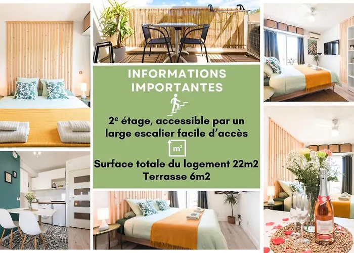 New - Cosy - Plages à 5min - Parking Privé - Wifi - Commerces Au Pied Du Bâtiment Apartamento